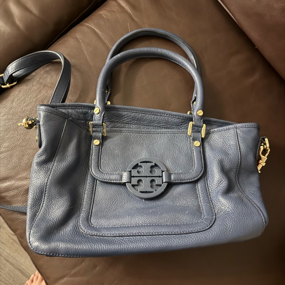 Tory Burch Blue Leather Satchel